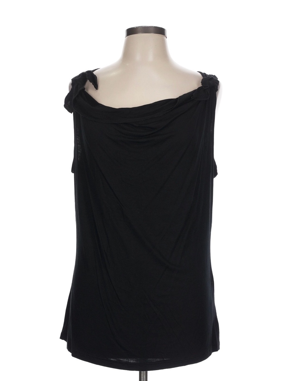 Ellen Tracy Black Knot-Shoulder Sleeveless Camisole